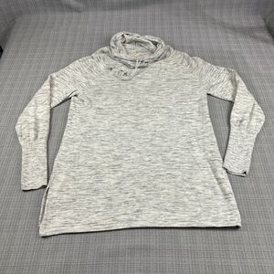 Dakini Sweater Womens XL Heather Grey Pullover‎ Cowl Neck Drawstring Thumbholes